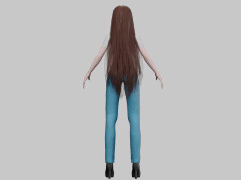 Cartoon cute girl V30923 Modello 3D