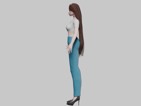 Cartoon cute girl V30923 Modello 3D