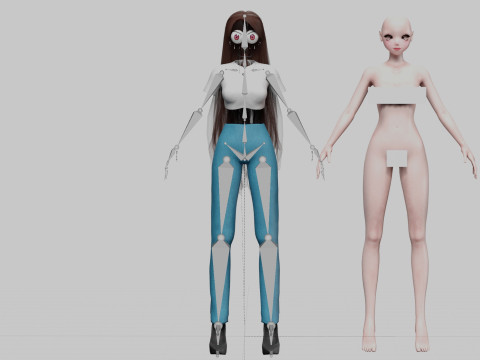 Cartoon cute girl V30923 Modello 3D