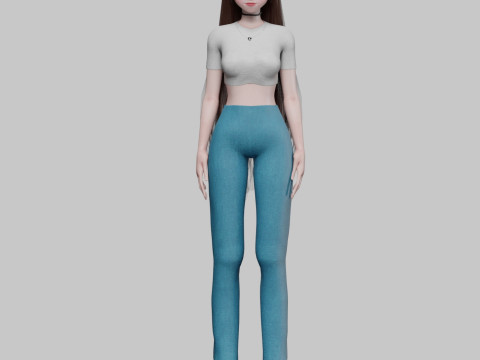 Cartoon cute girl V30923 Modello 3D