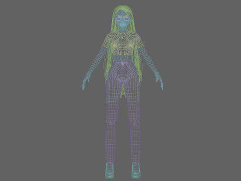 Cartoon cute girl V30923 Modello 3D