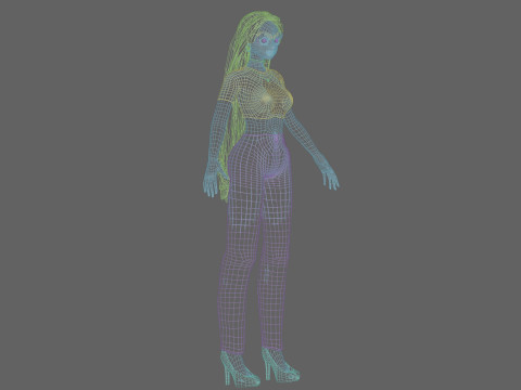Cartoon cute girl V30923 Modello 3D