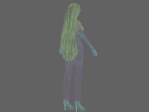 Cartoon cute girl V30923 Modello 3D