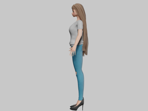 Classic anime girl V31796 Model 3D