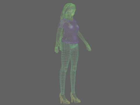 Classic anime girl V31796 Model 3D
