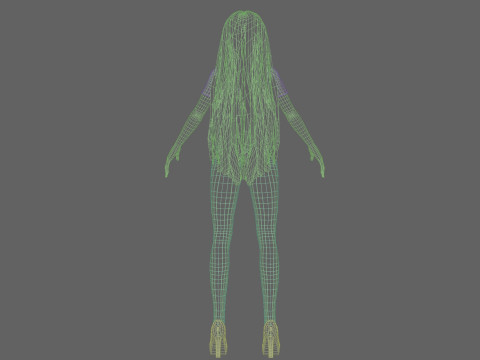 Classic anime girl V31796 Model 3D