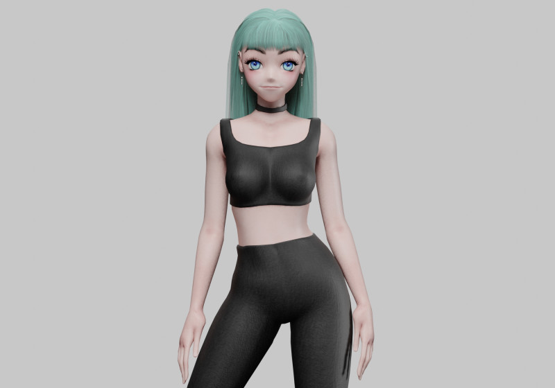 Classic cute girl V27347 3D Model .c4d .max .obj .3ds .fbx .stl .blend 