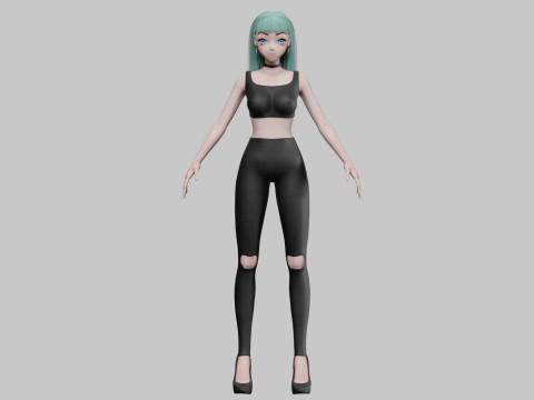 Classic cute girl V27347 3D Model