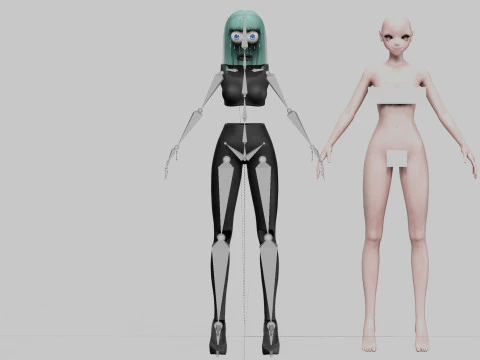 Classic cute girl V27347 3D Model