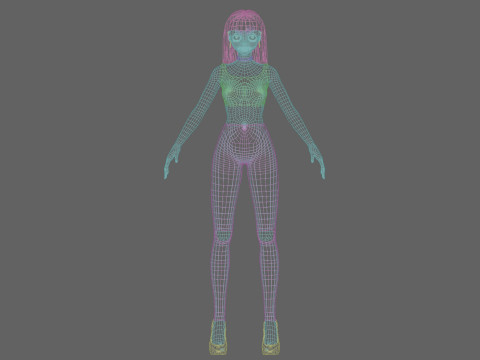 Classic cute girl V27347 3D Model