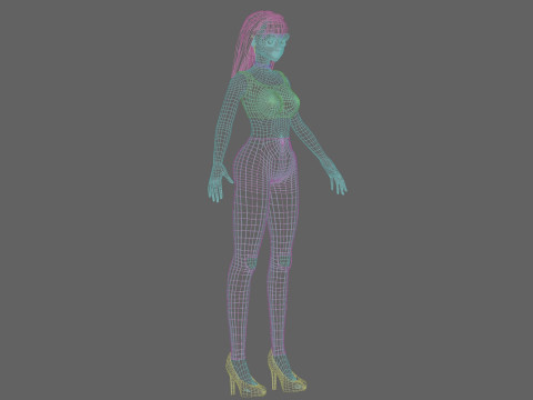 Classic cute girl V27347 3D Model