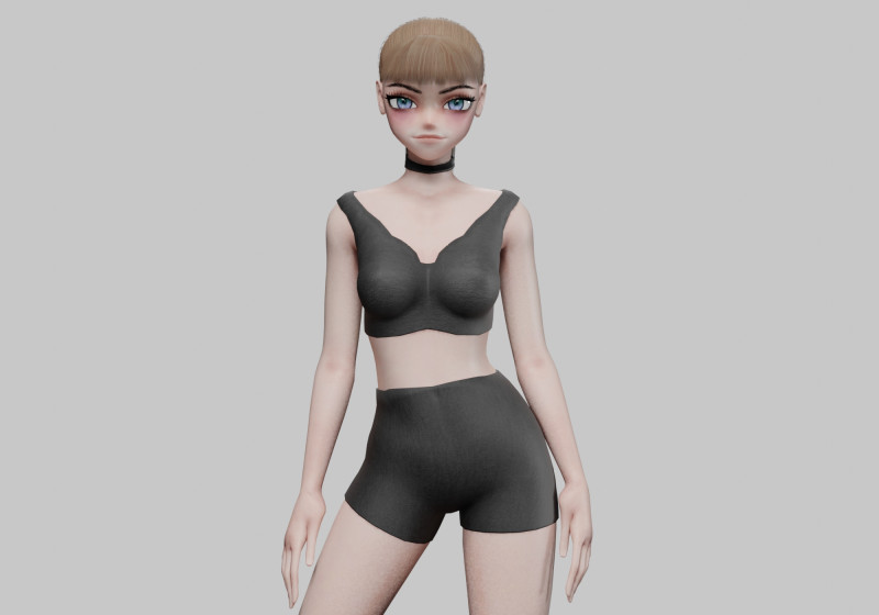 Cool anime girl V18575 Model 3D .c4d .max .obj .3ds .fbx .stl .blend