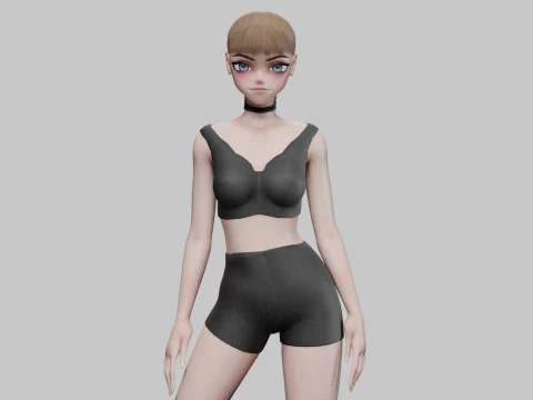 Garota de anime legal V18575 Modelo 3D