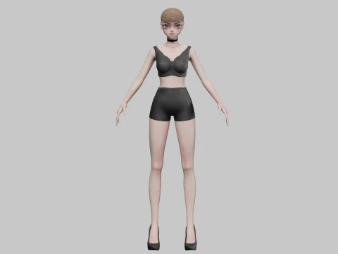 Cool anime girl V18575 3D Model