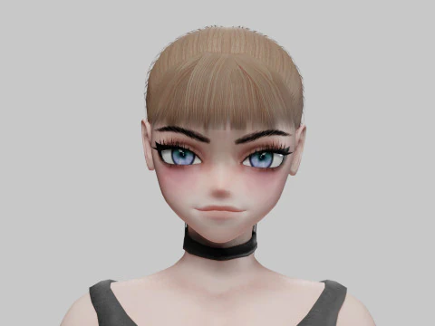 Cool anime girl V18575 3D Model