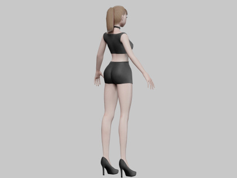 Cool anime girl V18575 Model 3D