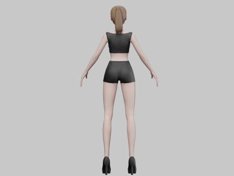 Cool anime girl V18575 Model 3D