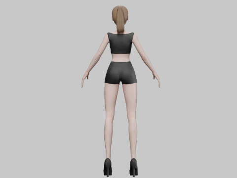 Cool anime girl V18575 3D Model