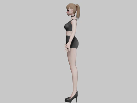 Cool anime girl V18575 3D Model