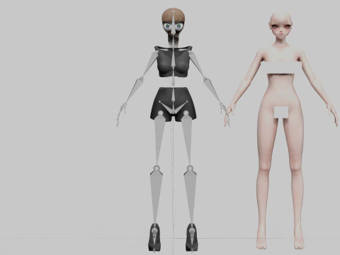 Cool anime girl V18575 3D Model