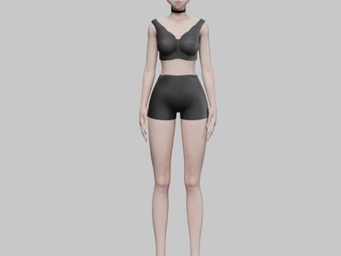 Cool anime girl V18575 Model 3D