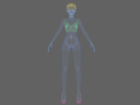 Cool anime girl V18575 Model 3D
