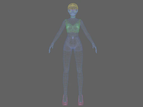 Cool anime girl V18575 3D Model