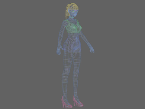 Cool anime girl V18575 Model 3D