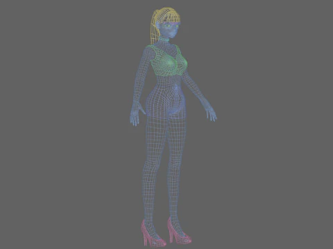 Cool anime girl V18575 3D Model