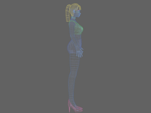 Cool anime girl V18575 Model 3D