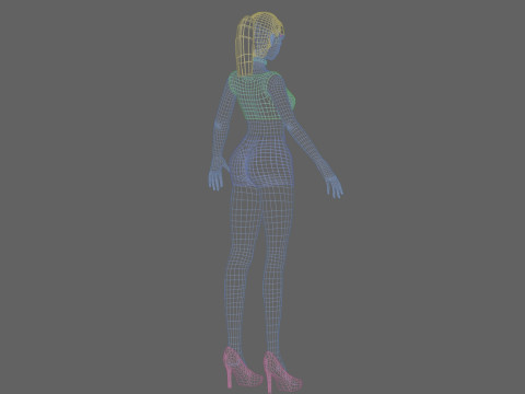 Cool anime girl V18575 Model 3D