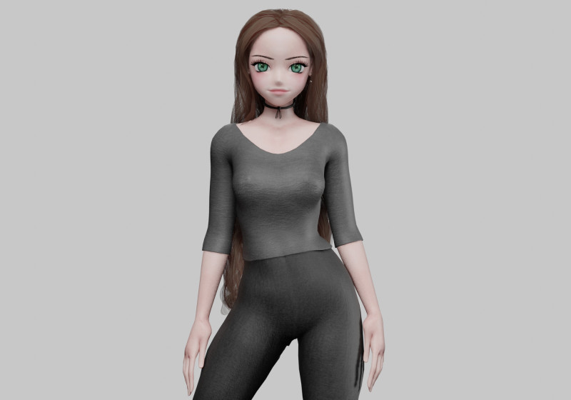 Cool Basic girl V35992 Model 3D .c4d .max .obj .3ds .fbx .stl .blend 
