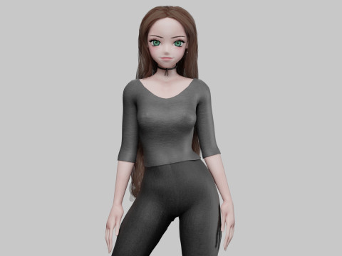 Cool Basic girl V35992 3D Model
