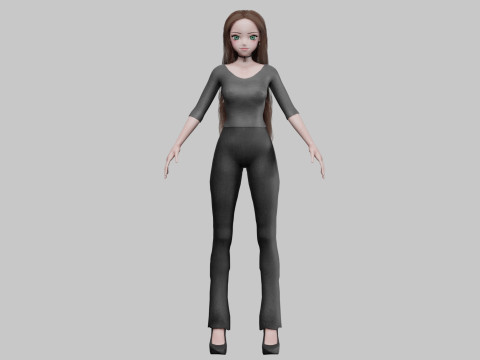 Cool Basic girl V35992 Model 3D
