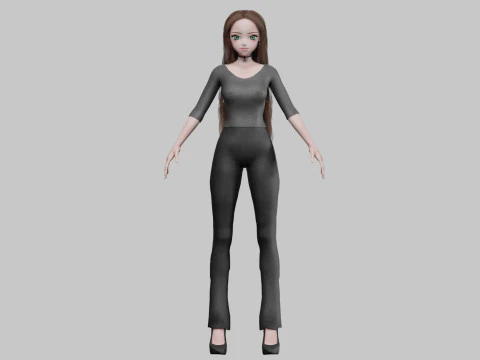 Cool Basic girl V35992 3D Model