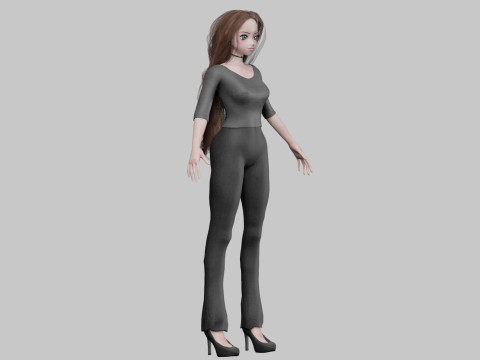 Cool Basic girl V35992 Model 3D