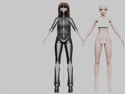 Cool Basic girl V35992 3D Model