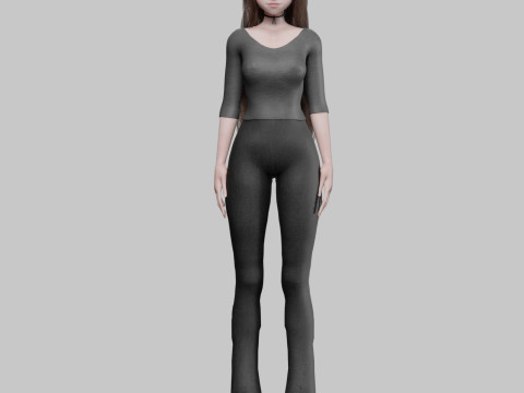 Cool Basic girl V35992 Model 3D