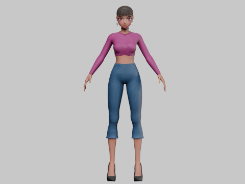 Cool cute girl V23576 3D Model