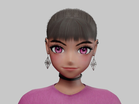 Cool cute girl V23576 3D Model