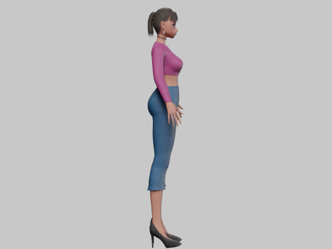 Cool cute girl V23576 3D Model