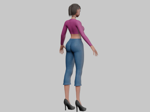Cool cute girl V23576 3D Model