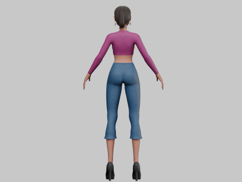 Cool cute girl V23576 3D Model