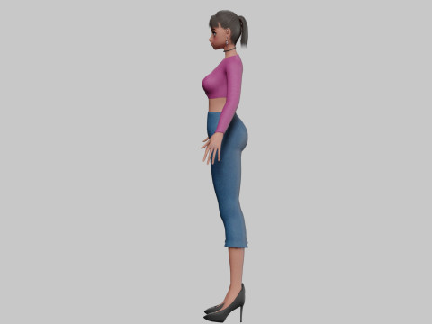 Cool cute girl V23576 3D Model