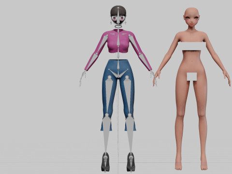 Cool cute girl V23576 3D Model