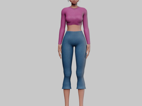 Cool cute girl V23576 3D Model