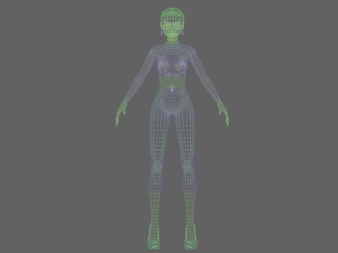 Cool cute girl V23576 3D Model