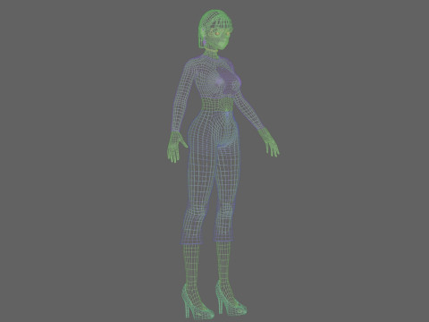 Cool cute girl V23576 3D Model