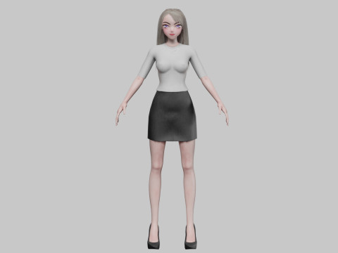 Cute anime girl V32626 Model 3D