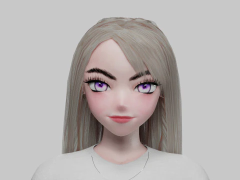 Cute anime girl V32626 3D Model
